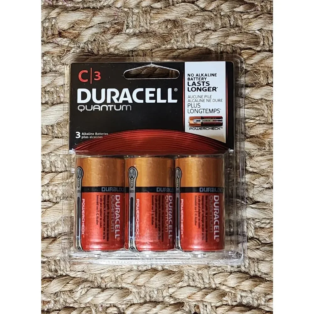 Duracell C QUC3RFP Quantum Alkaline Batteries Duralock Power Preserve Tech. 3 Pk